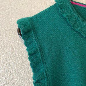 Ruffle Edge Green Vest Boden Sz 14
